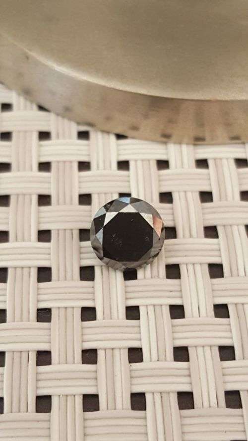 DIAMONDS 1.75 Cts WOW JET DEEP BLACK COLOR NATURAL LOOSE
