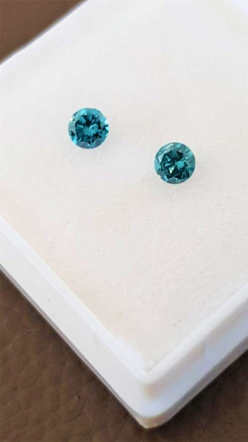 0.31Cts Diamond Fancy Blue Natural Loose **Pair**