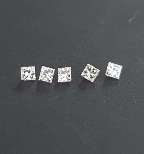 5pcs Diamond Square Princess Cut D-F Natural White VVS 1.60mm