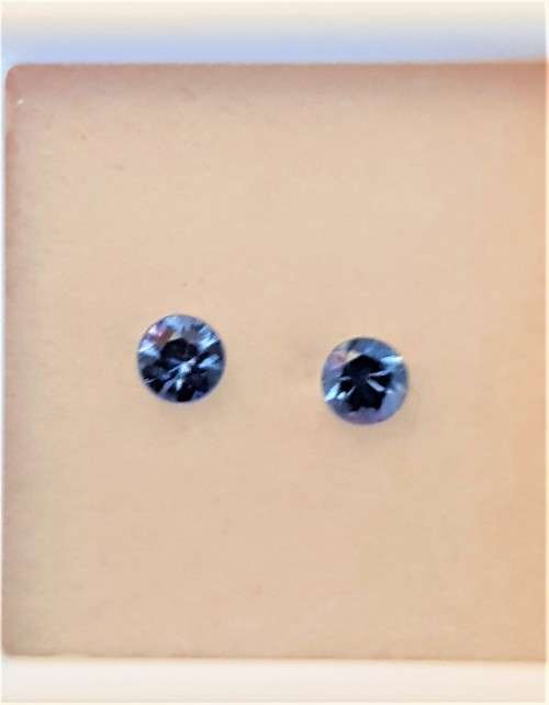 2 pcs Round AAA+ Royal Blue Sapphire Natural 3.40 mm