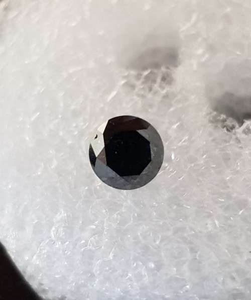 BLACK DIAMONDS 1.77 Cts JET BLACK ROUND NATURAL