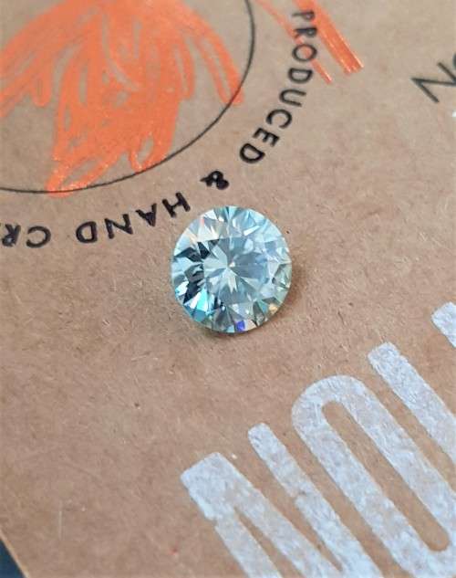 1.06ct Moissanite Fancy Light Blue Round Brilliant Cut Loose VVS2