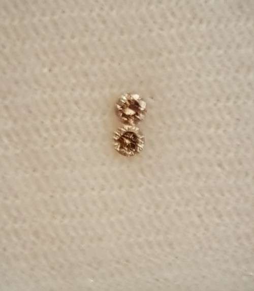2pcs Pair Round Natural Champagne Diamond 2.10mm