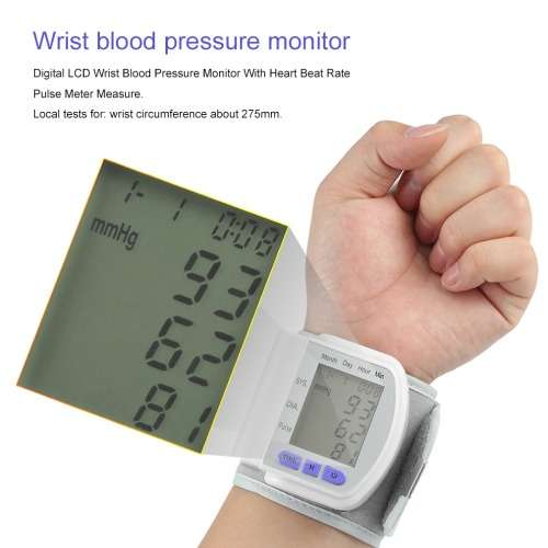 Wrist Blood Pressure Digital Monitor Heart Beat Meter