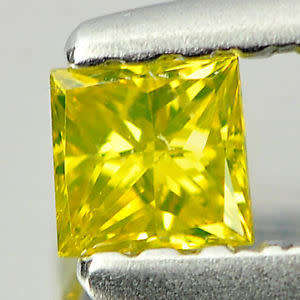 0.15 CT. SQUARE PRINCESS CUT NATURAL YELLOW LOOSE DIAMOND