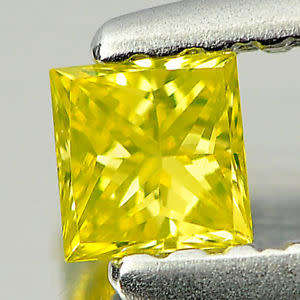 0.14 CT. SQUARE PRINCESS CUT NATURAL YELLOW LOOSE DIAMOND