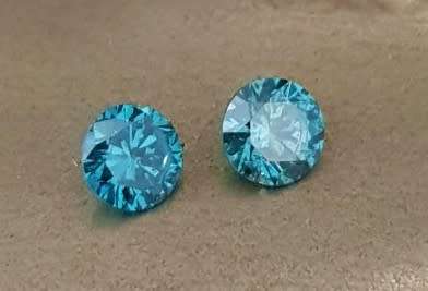 2 x 0.25Cts Blue Natural Diamond Loose 4mm