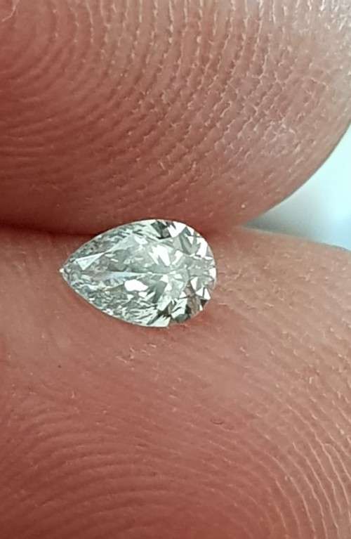 0.28 Cts Diamond Pear Cut FANCY WHITE COLOR NATURAL SPARKLING