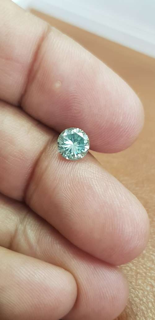 1.44ct S VVS1 Intense Green Round Excellent Cut Loose Moissanite