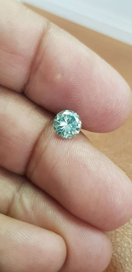 1.44ct S VVS1 Intense Green Round Excellent Cut Loose Moissanite