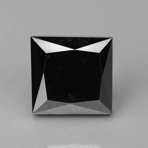 1.21 Cts PRINCESS AMAZING RARE FANCY NATURAL JET BLACK LOOSE DIAMOND