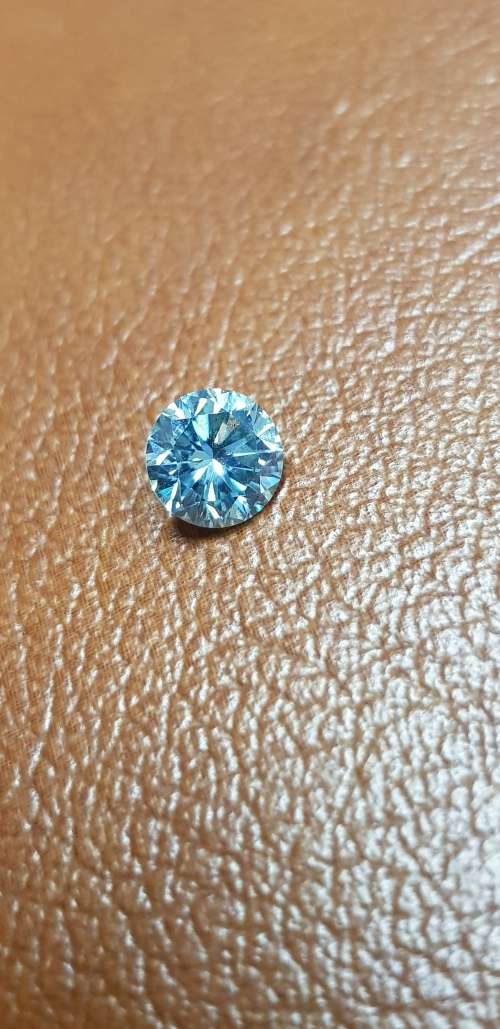 0.96ct S VVS1 Blue Round Excellent Cut Loose Moissanite