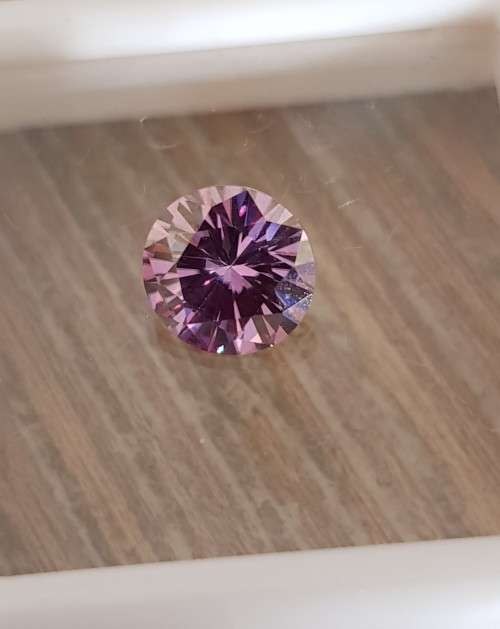 0.91ct MOISSANITE LIGHT PINK ROUND CUT VVS1