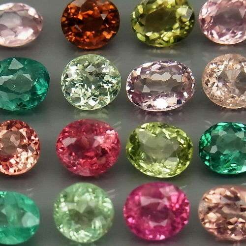 Fancy Color Tourmaline 16Pcs/6.28Ct Round & Oval 4.5x4-5.5x4mm.Natural