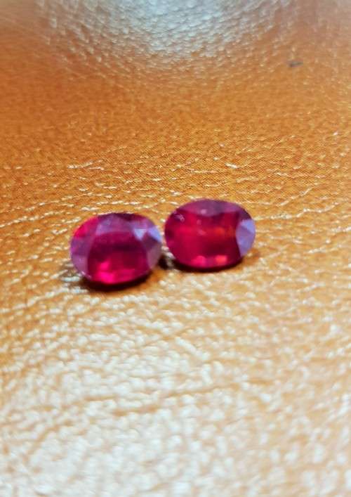 Pair of Natural Red Ruby Oval shape  3.24cts