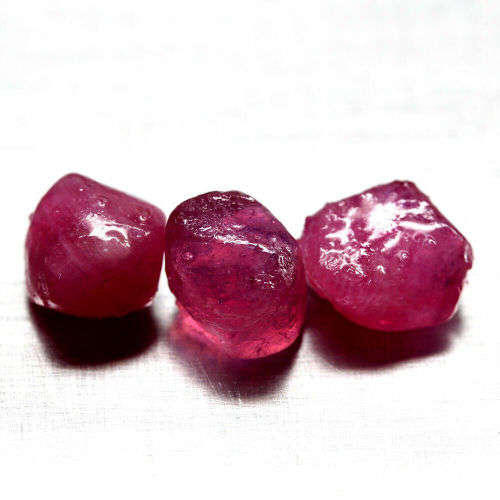 22.64 Ct. 3 Pcs Rough Ruby Natural Top Blood Red Madagascar Sparking Lot