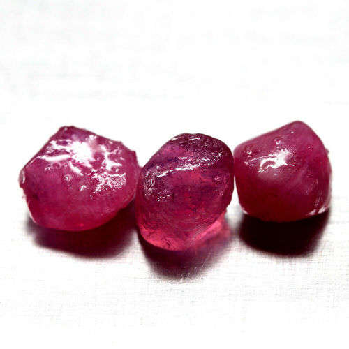 22.64 Ct. 3 Pcs Rough Ruby Natural Top Blood Red Madagascar Sparking Lot