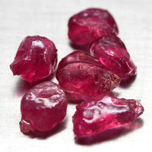 24.18 Ct. 5 Pcs Rough Ruby Natural Top Blood Red Madagascar Sparking Lot