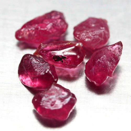 24.18 Ct. 5 Pcs Rough Ruby Natural Top Blood Red Madagascar Sparking Lot