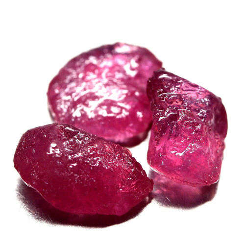 24.68 Ct. 3 Pcs Rough Ruby Natural Top Blood Red Madagascar Sparking Lot