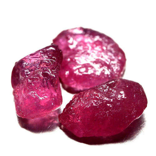 24.68 Ct. 3 Pcs Rough Ruby Natural Top Blood Red Madagascar Sparking Lot