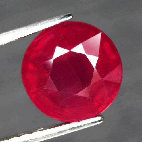 5.38 Ct. Ruby Natural Round Facet Big Pinkish Red Mozambique