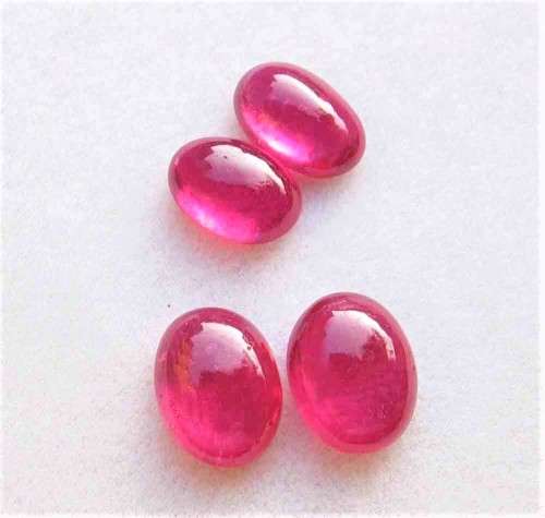 7.40Ct. Ruby Natural Oval Cabochon Pinkish Red Color Mozambique