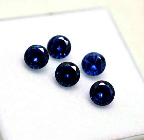 4.95 Ct  Round Cut Natural Ceylon Blue Sapphire Lot Gemstone