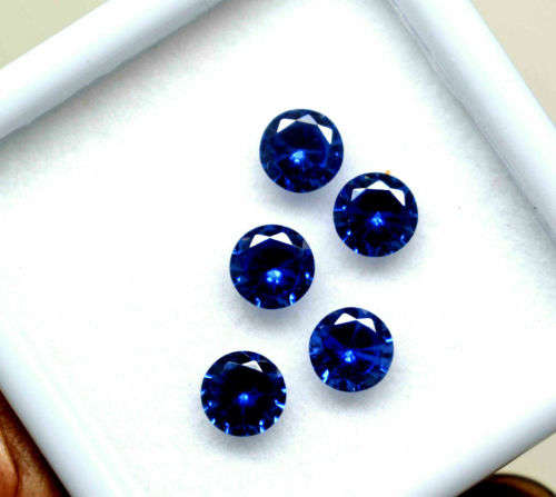 4.95 Ct  Round Cut Natural Ceylon Blue Sapphire Lot Gemstone