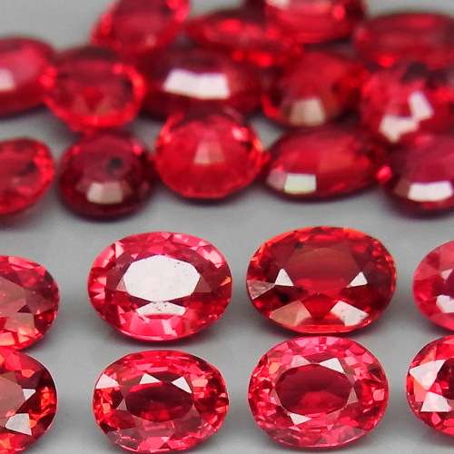 Imperial Red Sapphire Songea 2Pcs Oval 3.5x3-4x3mm.Very Good Color!
