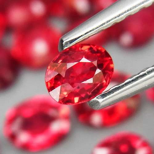 Imperial Red Sapphire Songea 2Pcs Oval 3.5x3-4x3mm.Very Good Color!