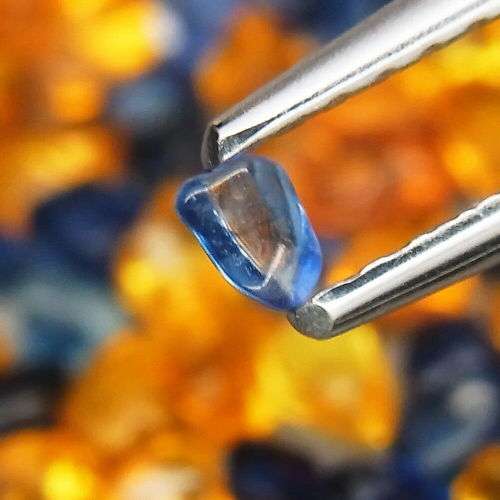 Unshape Cabochon 2x1.5-3.5x2.5mm.Ravishing! Blue Yellow Sapphire 10Pcs/1.20Ct