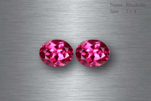 5x4 MM STUNNING NATURAL RASPBERRY PINK RHODOLITE GARNET AFRICA!! MATCHING PAIR