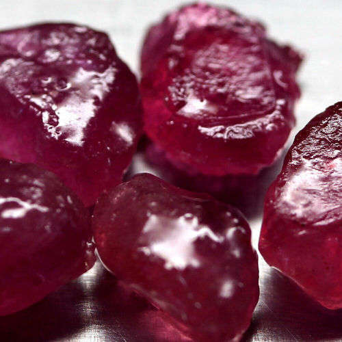 24.17 Ct. 5 Pcs Rough Ruby Natural Top Blood Red Madagascar Sparking Lot