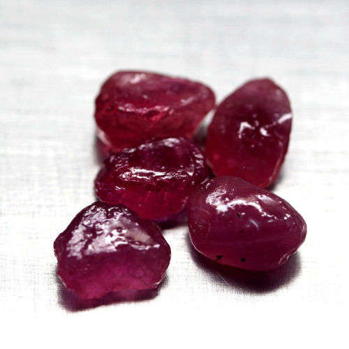 24.17 Ct. 5 Pcs Rough Ruby Natural Top Blood Red Madagascar Sparking Lot