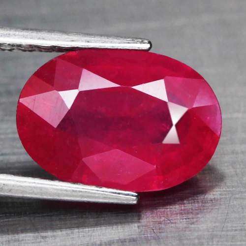 3.02 Ct. Ruby Natural Oval Facet Pinkish Red Mozambique