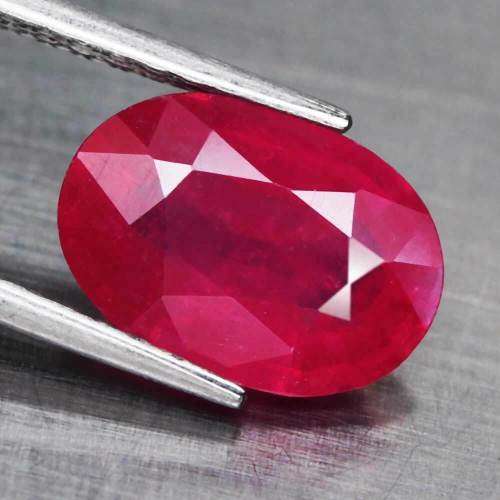 3.02 Ct. Ruby Natural Oval Facet Pinkish Red Mozambique