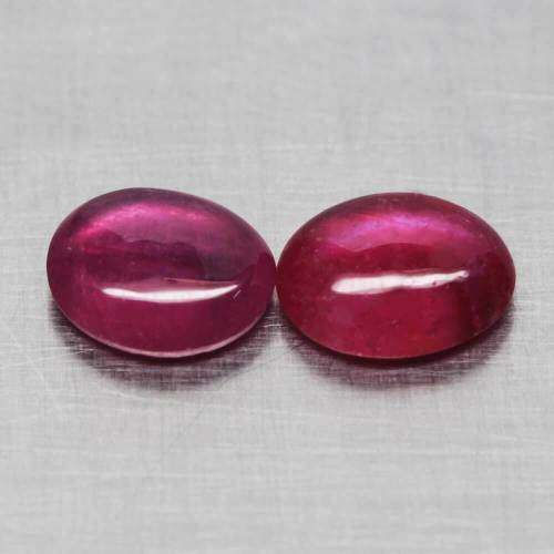 4.32 Ct. Ruby Natural Oval Cabochon Pinkish Red Color Mozambique Matched