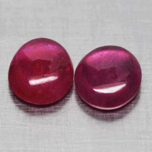 4.32 Ct. Ruby Natural Oval Cabochon Pinkish Red Color Mozambique Matched