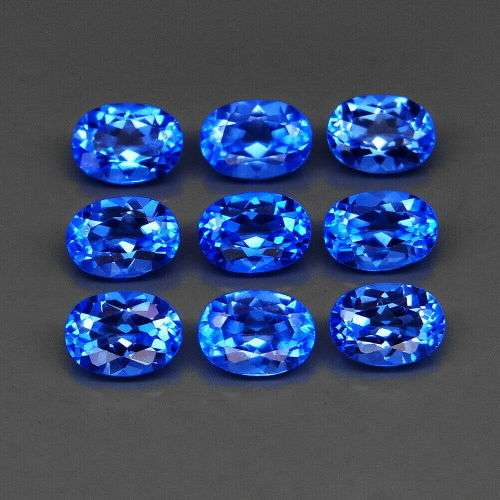 Sweet Blue Topaz Brazil 1Pcs Oval 7x5 mm.Attractive Color!