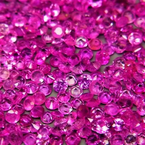 ** HOT **Pink Sapphire Madagascar Round Diamond Cut 1.5 mm x 10Pcs