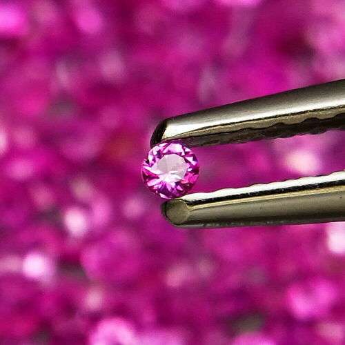 ** HOT **Pink Sapphire Madagascar Round Diamond Cut 1.5 mm x 10Pcs