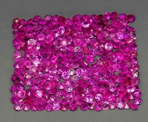 ** HOT **Pink Sapphire Madagascar Round Diamond Cut 1.5 mm x 10Pcs