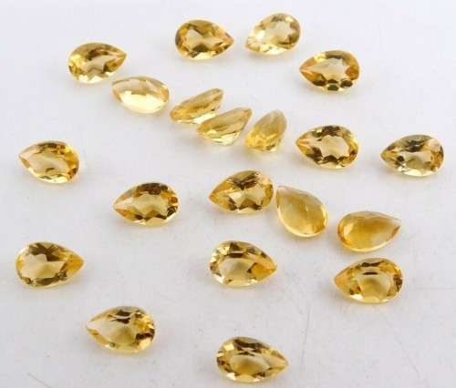 Natural Yellow Citrine Brazil 2 Pcs/1.73Cts Pear Ravishing Color!