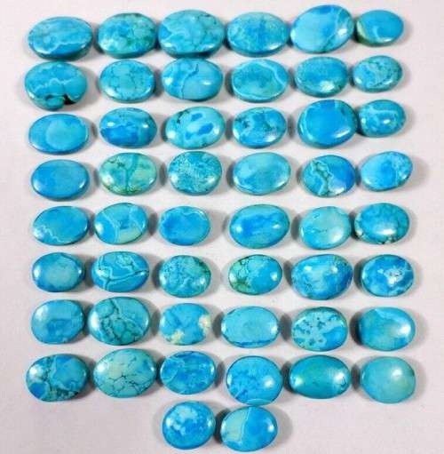 Natural Blue Green Turquoise Loose 4pc Cabochon Oval Shape 80 Cts