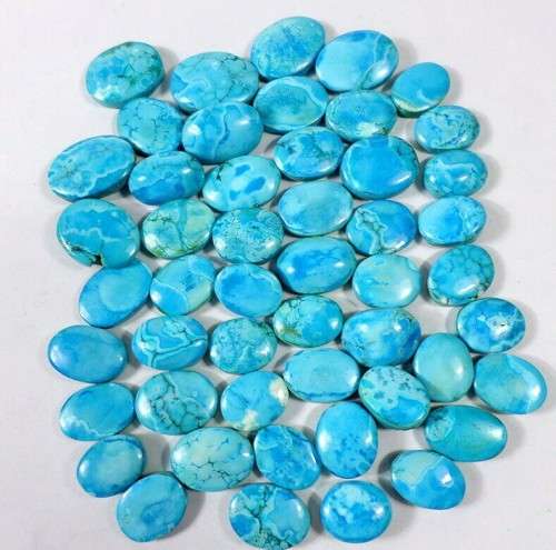 Natural Blue Green Turquoise Loose 4pc Cabochon Oval Shape 80 Cts