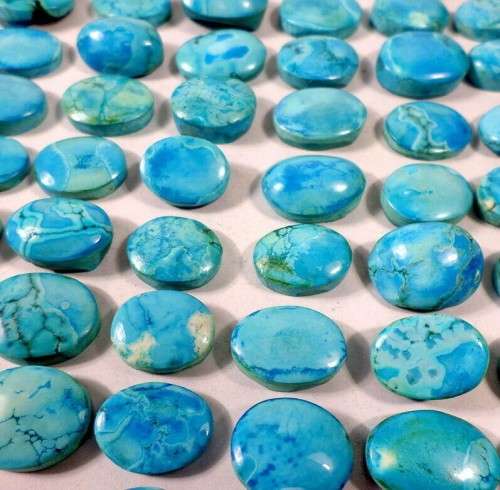 Natural Blue Green Turquoise Loose 4pc Cabochon Oval Shape 80 Cts
