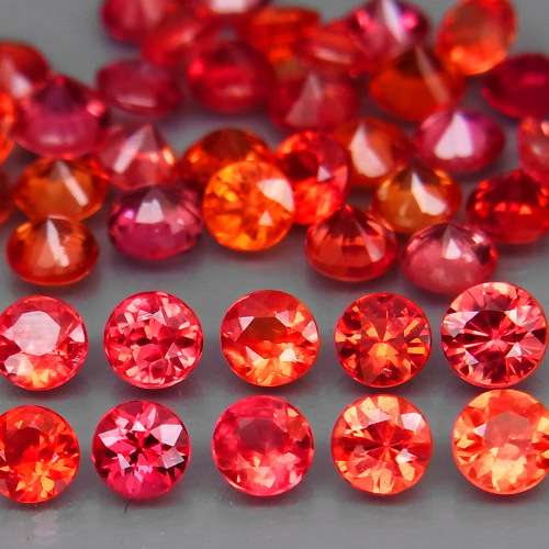 Imperial Red Sapphire Songea Round Diamond Cut 2.8-3.2mm.Best Color 2Pc/5.16Ct.