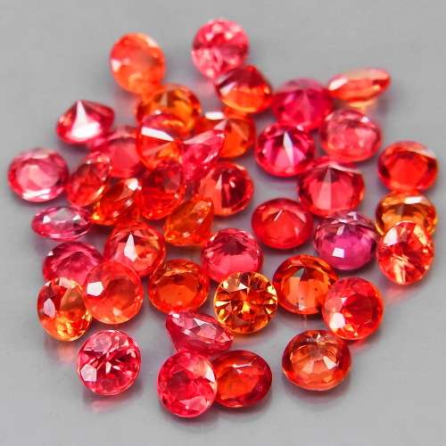 Imperial Red Sapphire Songea Round Diamond Cut 2.8-3.2mm.Best Color 2Pc/5.16Ct.