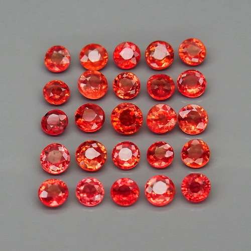 Imperial Red Sapphire Songea 2Pcs/.35Ct. Round 3 to 3.5 mm.Very Good Color!